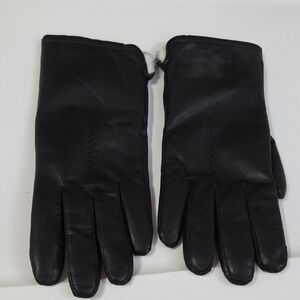 Preston & York Classic Black Leather Gloves Size 8.5